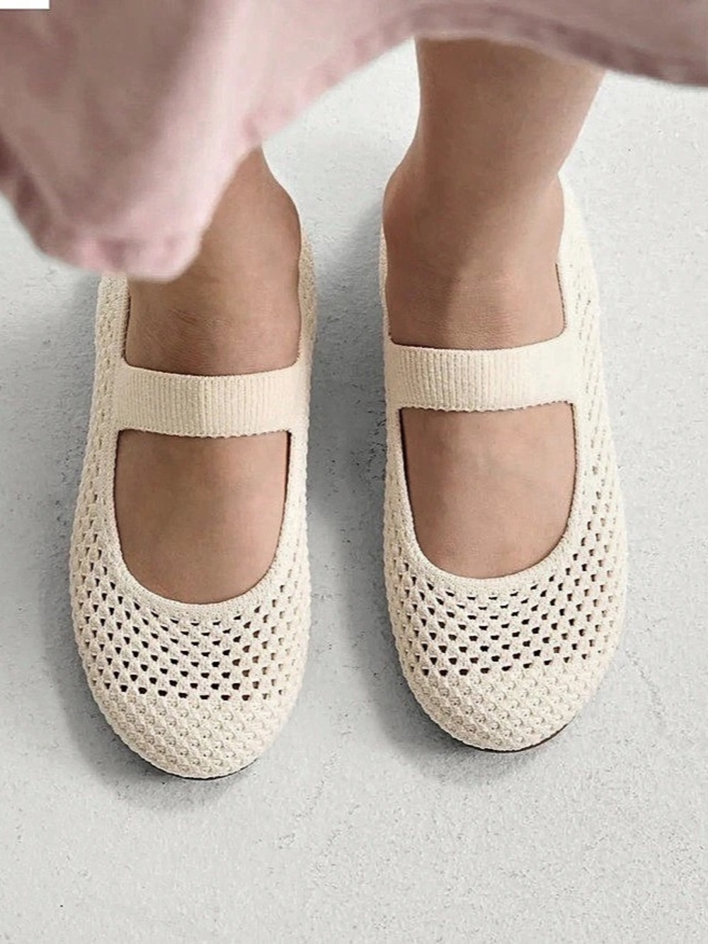 Rothy's The Girls Mary Jane Flats Cream US 2